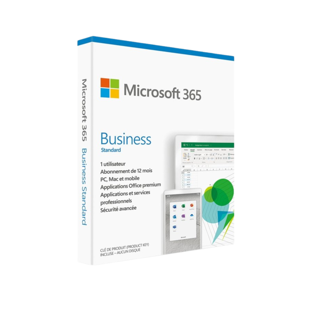 Microsoft M365 Bus Standard Retail French Subscr 1YR Africa Only Medialess P8 (KLQ-00667)