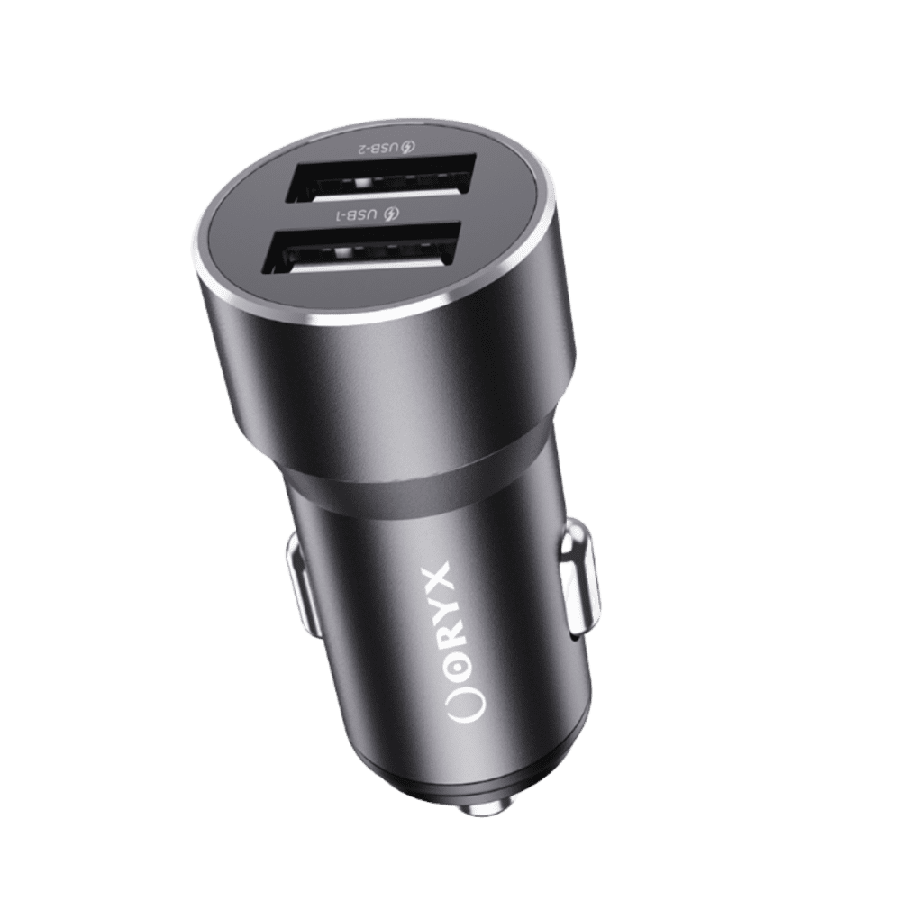 Oryx Chargeur de voiture rapide, double port USB, 12W (NCC-212)