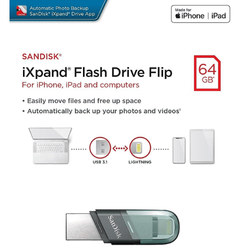 SanDisk iXpand Flash Drive 64GB Type A + Lightning (SDIX90N-064G-GN6NN)-2