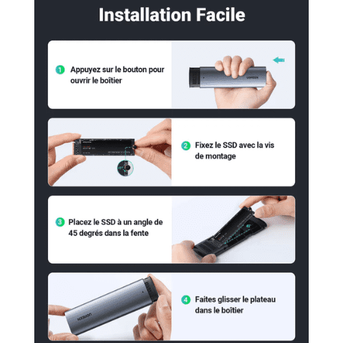 Ugreen Boitier disque dur externe Nvme/M2 SATA SSD (90264)-4
