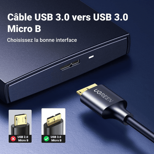 Ugreen Cable USB 3.0 to Micro USB 3.0 1M (10841)-2