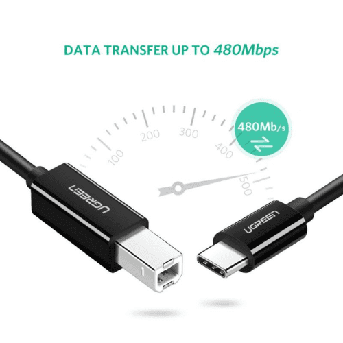 Ugreen Cable imprimante USB-C to BM Noir 2M (50446)-2