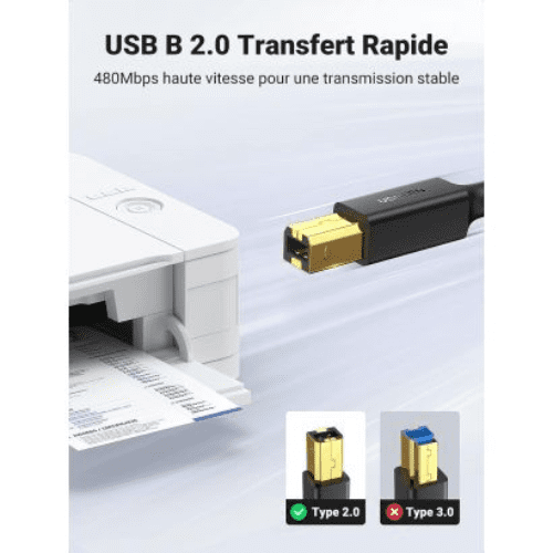 Ugreen Cable imprimante USB 2.0 to BM 2M (20847)-1