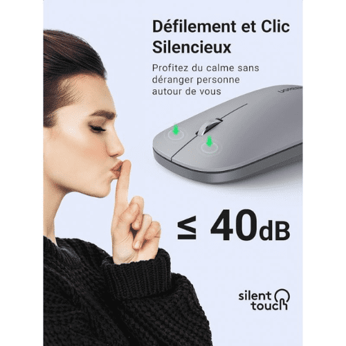 Ugreen Souris sans fil 2,4Ghz/10M GRIS Clair (90373)-1