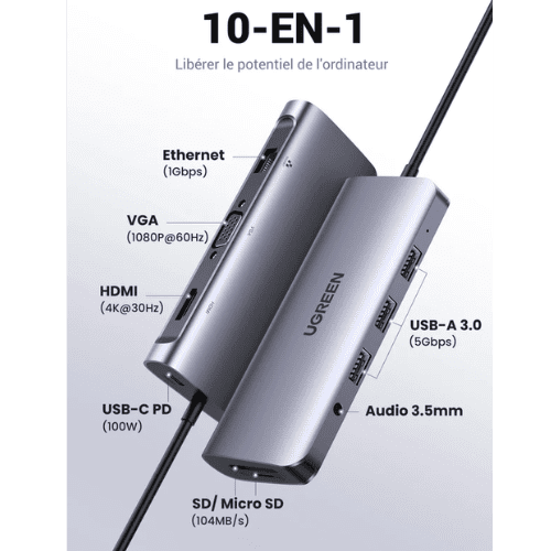 Ugreen Station d'accueil USB-C 10 en 1 (80133)-1