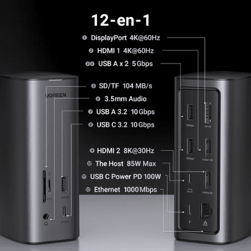 Ugreen Station d'accueil USB-C MF 13 en 1 (90325)-9