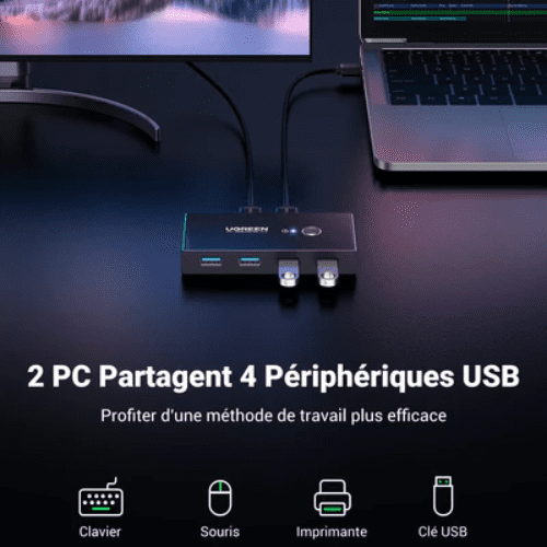 Ugreen Switch Commutateur 2x4 USB 3.0 (30768)-5