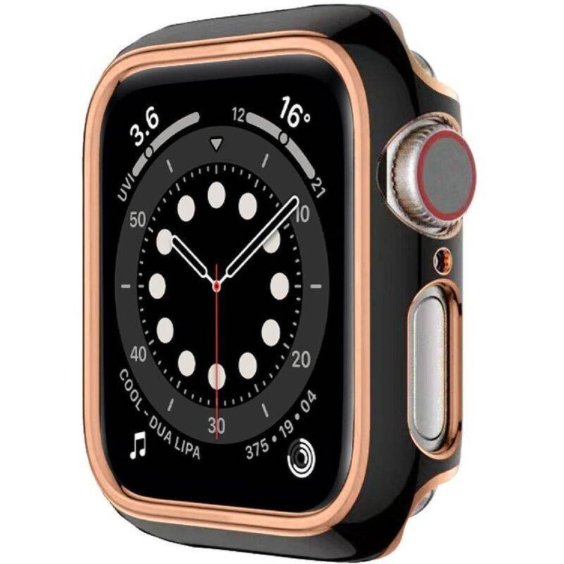 hyphen apple watch frame protector 41mm black and rose gold haw fp41bkrg7347 8