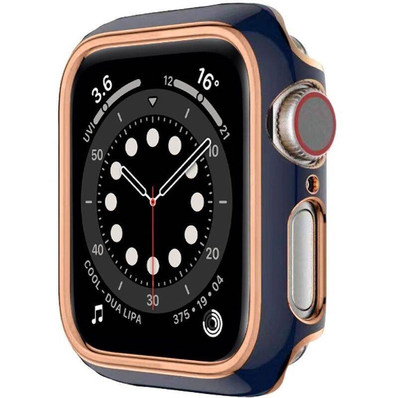 hyphen apple watch frame protector 41mm blue and rose gold haw fp41blrg7729 2