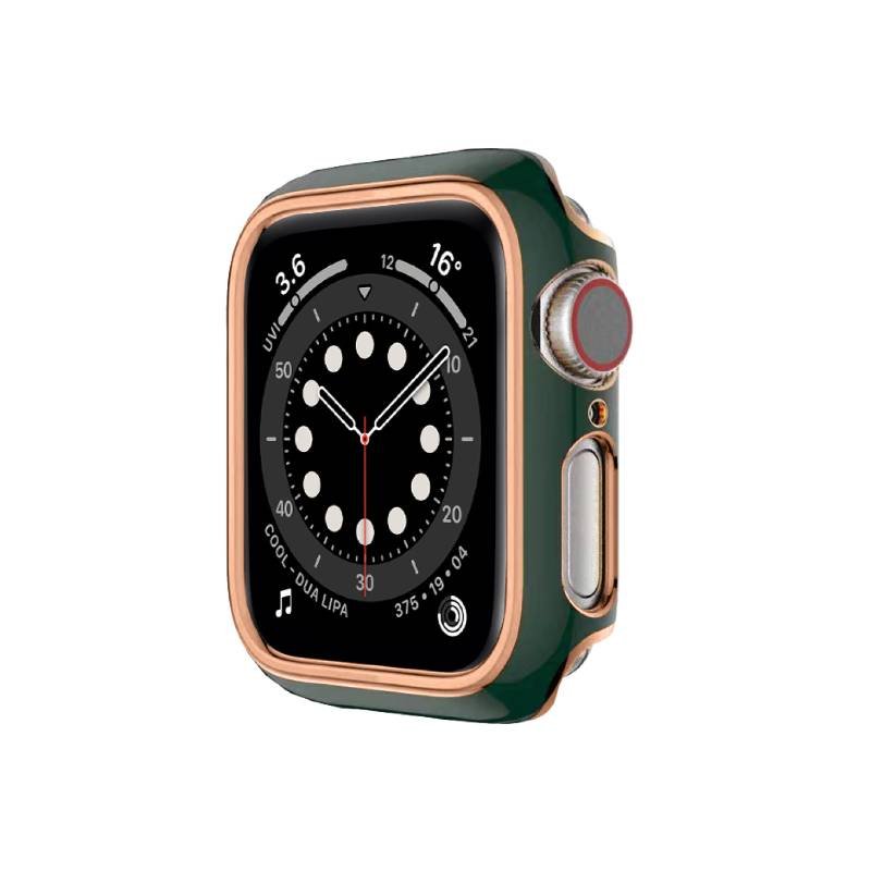 hyphen apple watch frame protector 41mm green and rose gold haw fp41grg7736 2