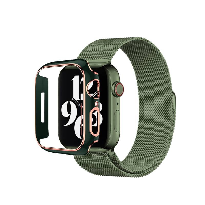 hyphen apple watch frame protector 41mm green and rose gold haw fp41grg7736 4