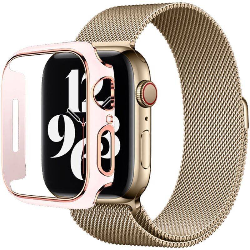 hyphen apple watch frame protector 41mm pink and rose gold haw fp41prg7712 3