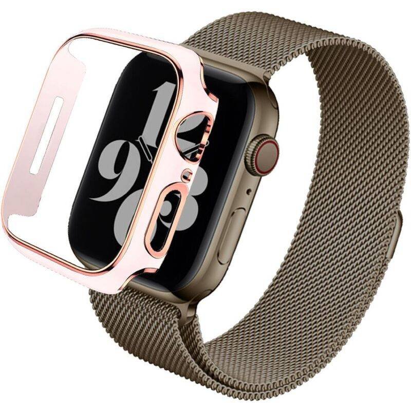 hyphen apple watch frame protector 41mm pink and rose gold haw fp41prg7712 4