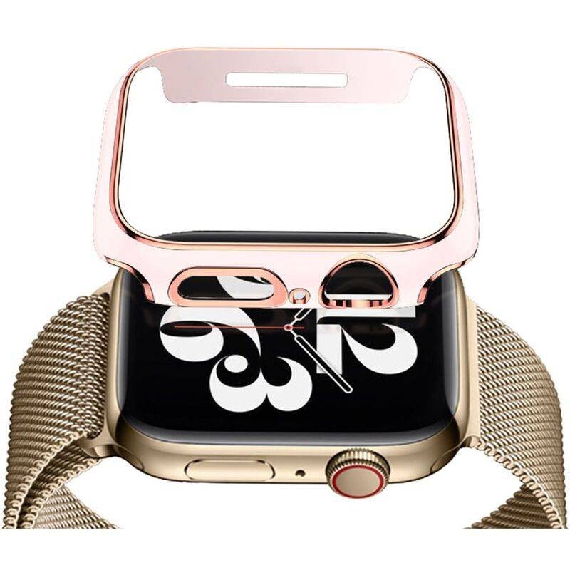 hyphen apple watch frame protector 41mm pink and rose gold haw fp41prg7712 5