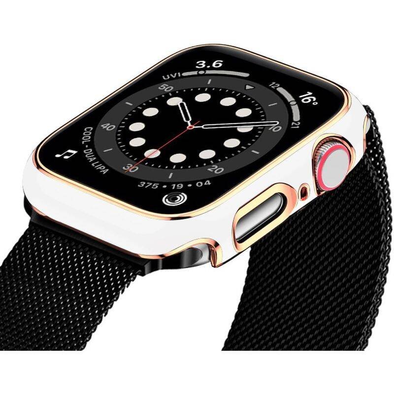 hyphen apple watch frame protector 41mm white and rose gold haw fp41wrg7354 4