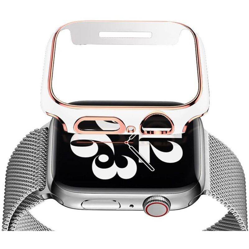 hyphen apple watch frame protector 41mm white and rose gold haw fp41wrg7354 8