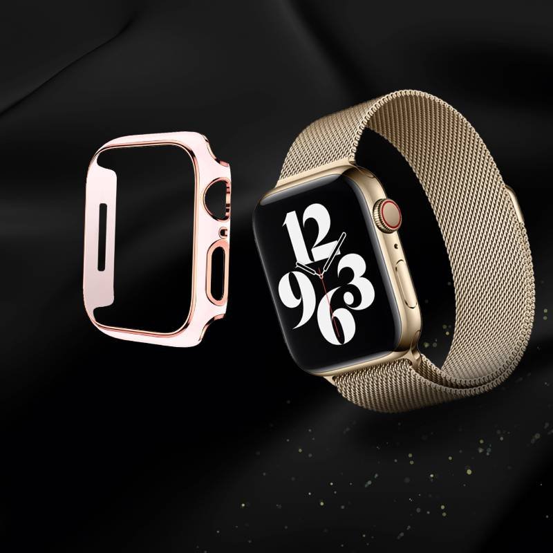 hyphen apple watch frame protector 45mm pink and rose gold haw fp45prg7750 2