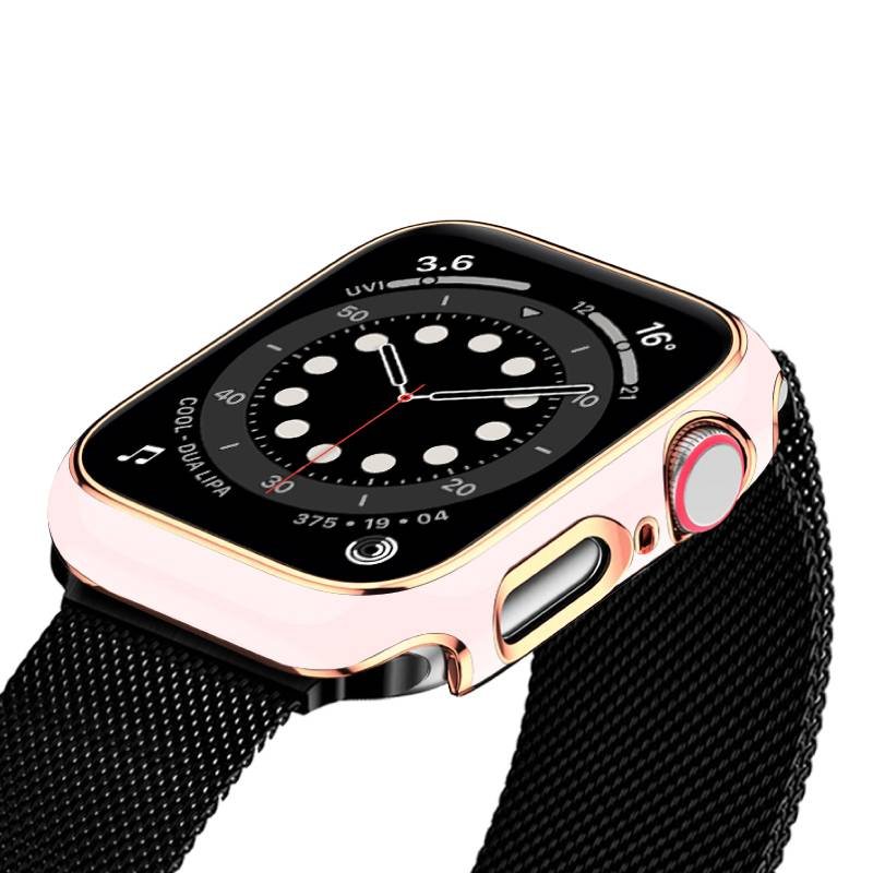 hyphen apple watch frame protector 45mm pink and rose gold haw fp45prg7750 4