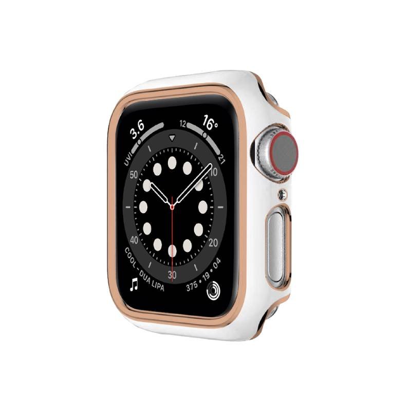 hyphen apple watch frame protector 45mm white and rose gold haw fp45wrg7743 4