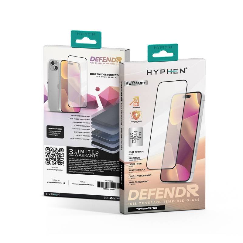 hyphen defendr full coverage tempered glass with applicator iphone 15 plus 6 7 htg f15m8498 2