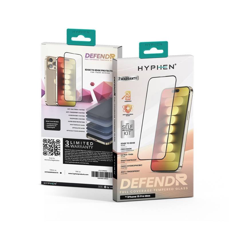 hyphen defendr full coverage tempered glass with applicator iphone 15 pro max 6 7 htg f15pm8504 2