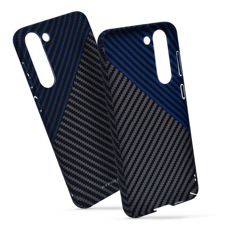 hyphen dual color carbon fiber case samsung s23 black and blue hpc cs23bbl7262 2