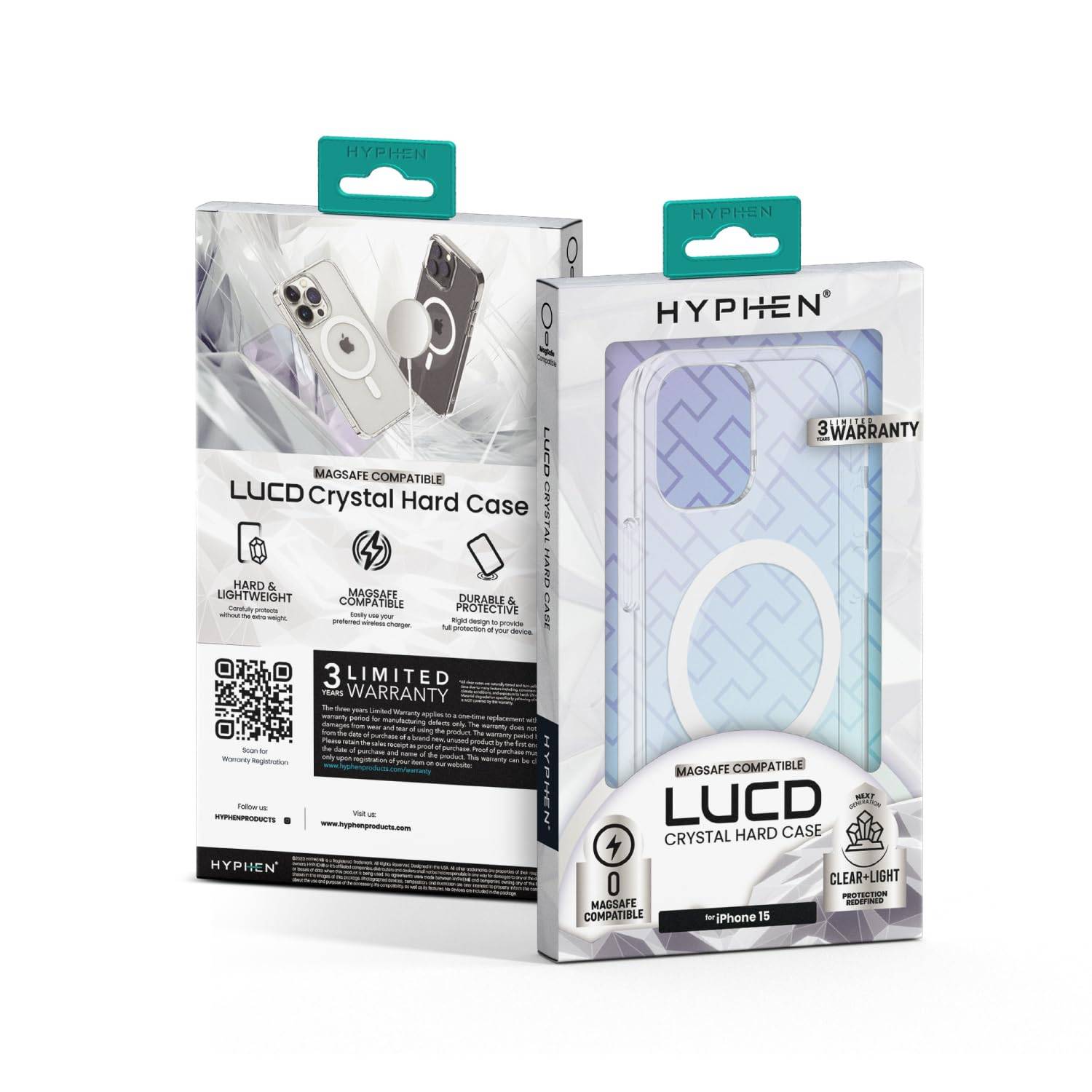 hyphen lucd crystal hard case iphone 15 6 1 anti yellowing technology hpc ch158115 3