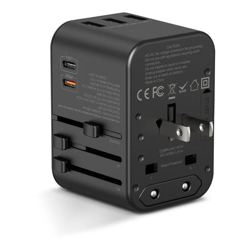 hyphen universal travel adaptor 35w black hta bk35w3516 3