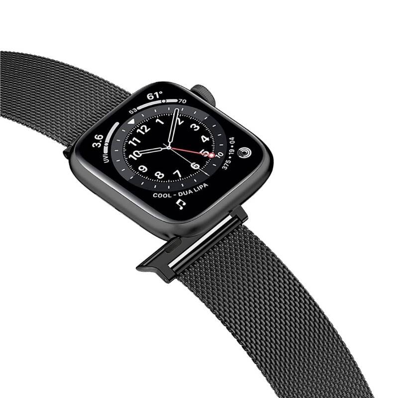 hyphen watch strap apple ultra 49mm nylon loop large black hws aulbk496548 4