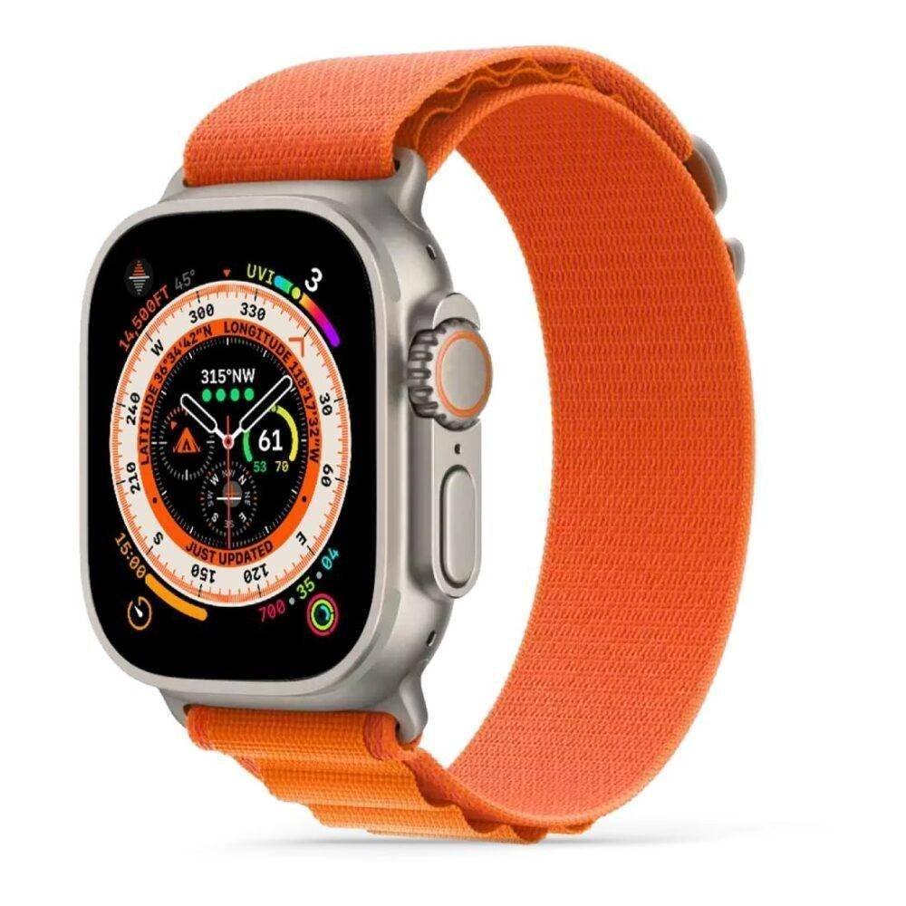 hyphen watch strap apple ultra 49mm nylon loop large orange hws aulor496555 3