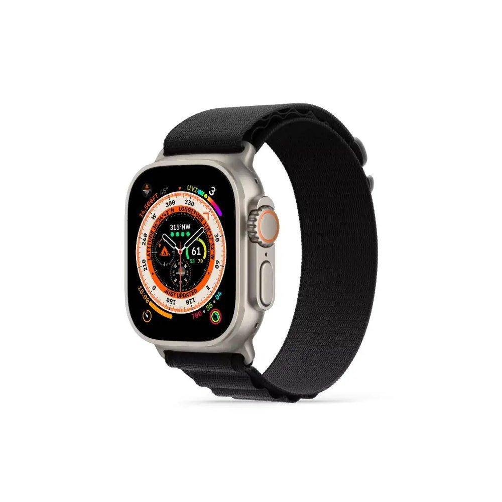 hyphen watch strap apple ultra 49mm nylon loop medium black hws aumbk496470 3