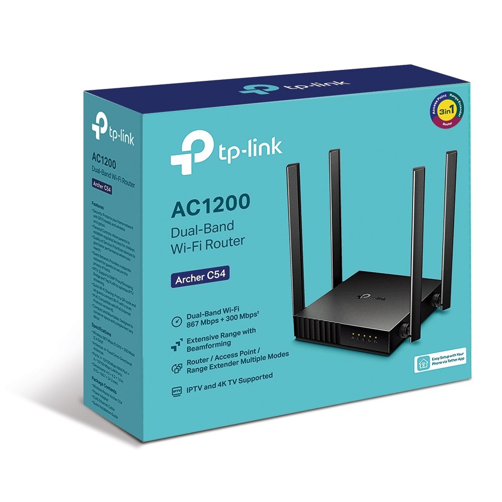 tp link ac1200 dual band wi fi router archer c54 4