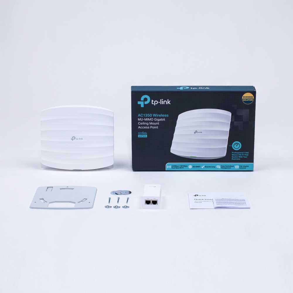 tp link ac1350 wireless dual band gigabit ceiling mount access point eap225 1