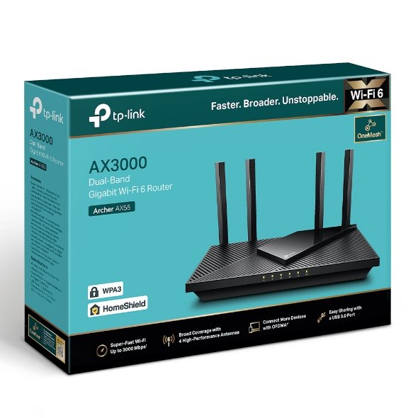 tp link routeur wifi 6 ax3000 bi bande gigabit archer ax55 2