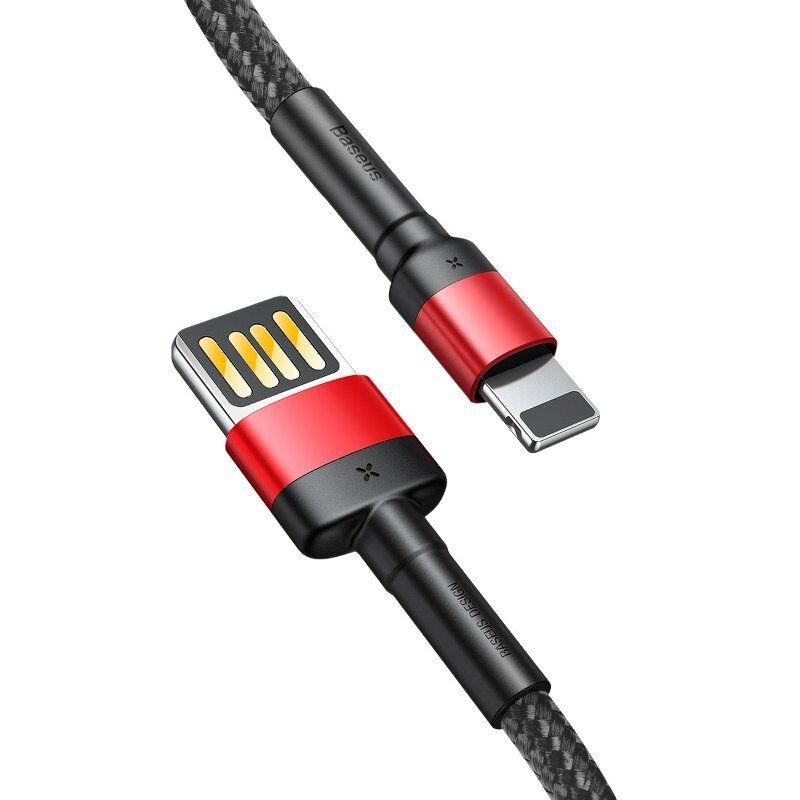 baseus cafule special usb for lightning 2 4a 1m fast data and charge cable black red calklf g91 4