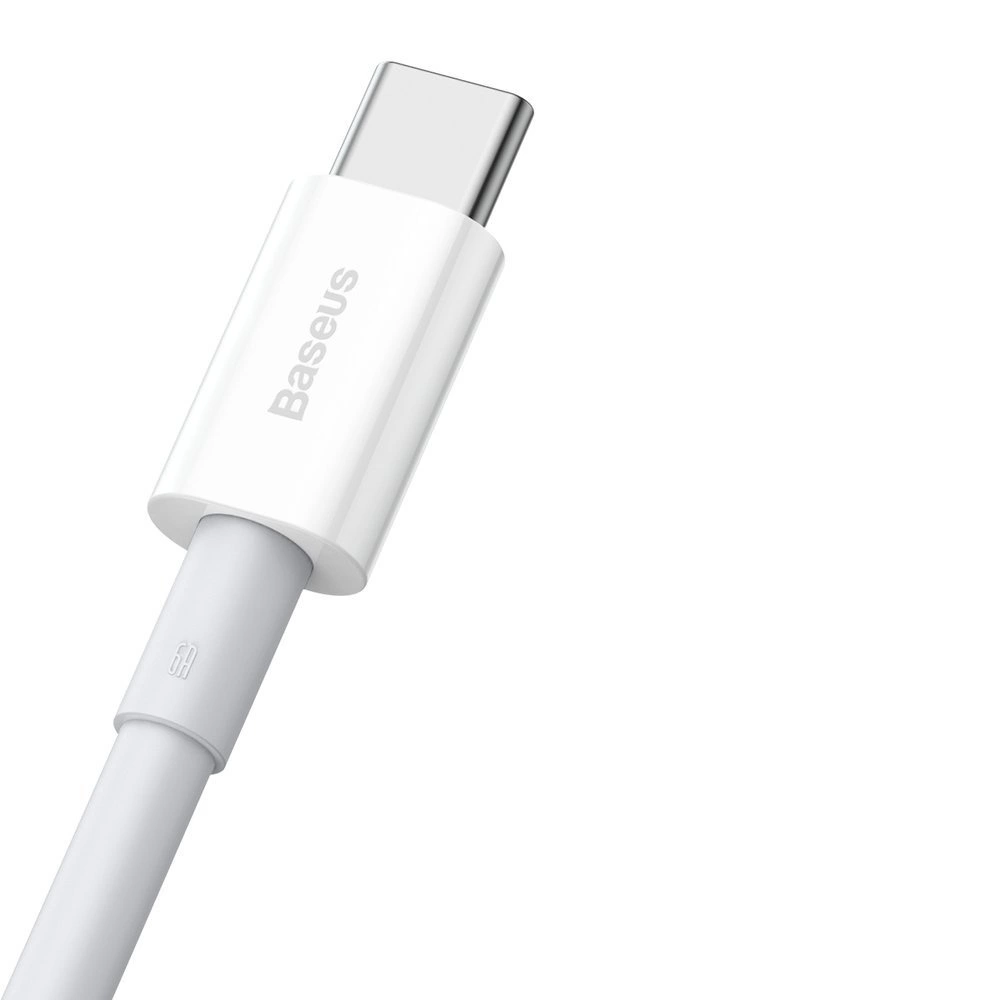 baseus superior usb cable usb c 1m 6a 66w white catys 02 6