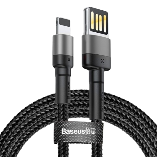 cable baseus cafule special edition lightning usb 2 4 a 1m black grey calklf gg1 1