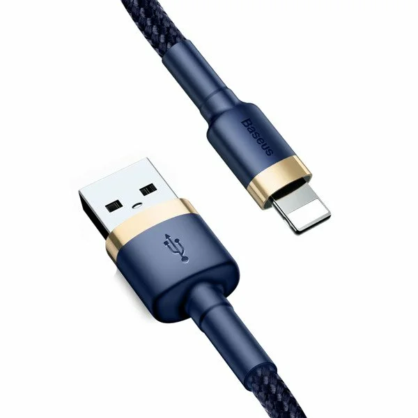 cable baseus cafule tresse usb vers lightning bleuor 1m calklf bv3 2