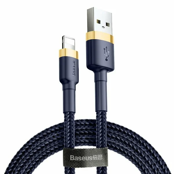 cable baseus cafule tresse usb vers lightning bleuor 1m calklf bv3 4