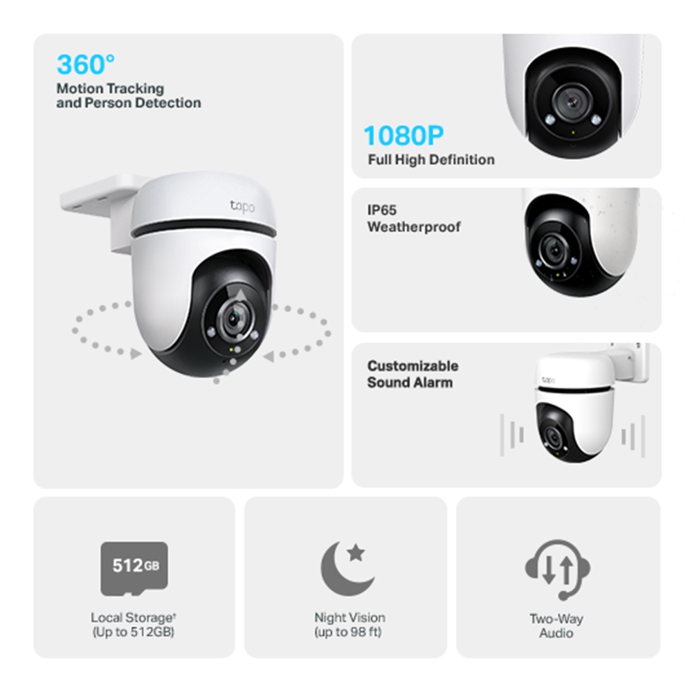 camera de securite wifi outdoor 360 panoramique inclinable tapo c500 7