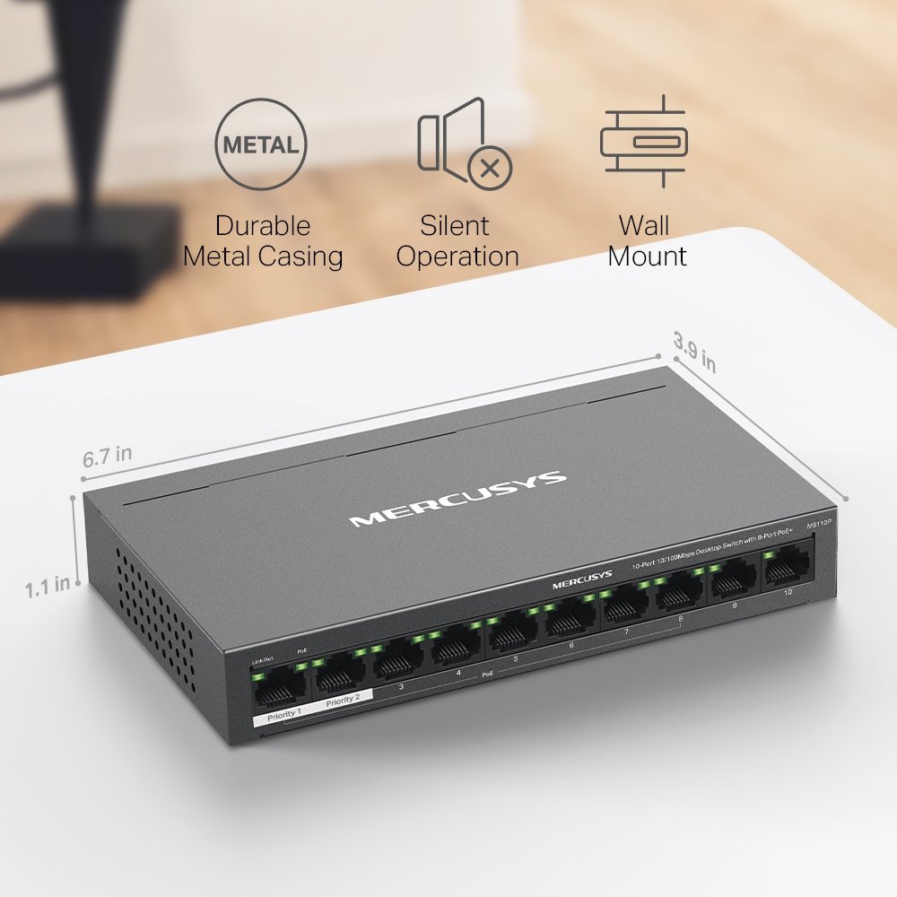 tp link switch de bureau 10 ports 10 100 mbps avec 8 ports poe ms110p 2