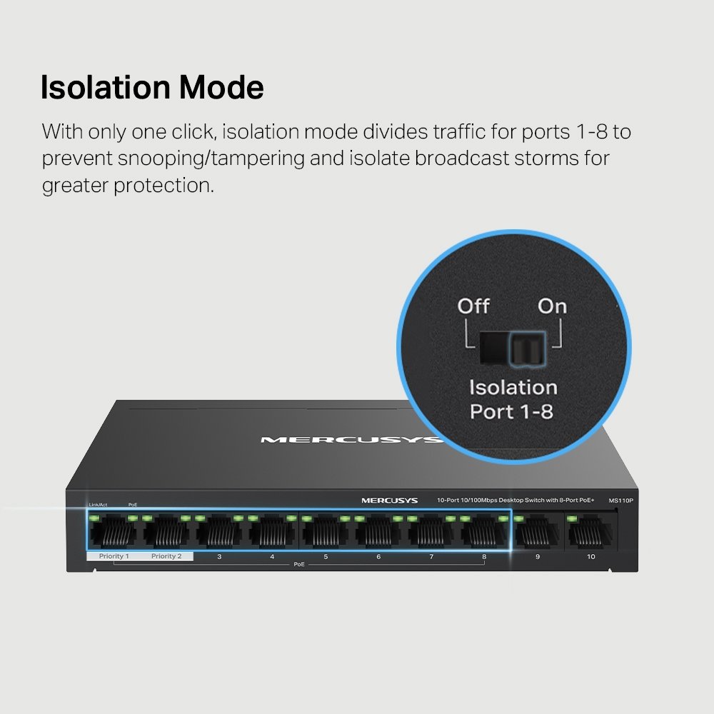 tp link switch de bureau 10 ports 10 100 mbps avec 8 ports poe ms110p 5