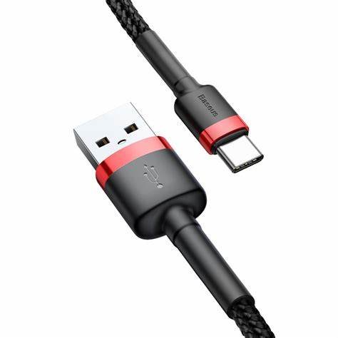 usb c baseus cafule cable 0 5 m red and black catklf a91 2