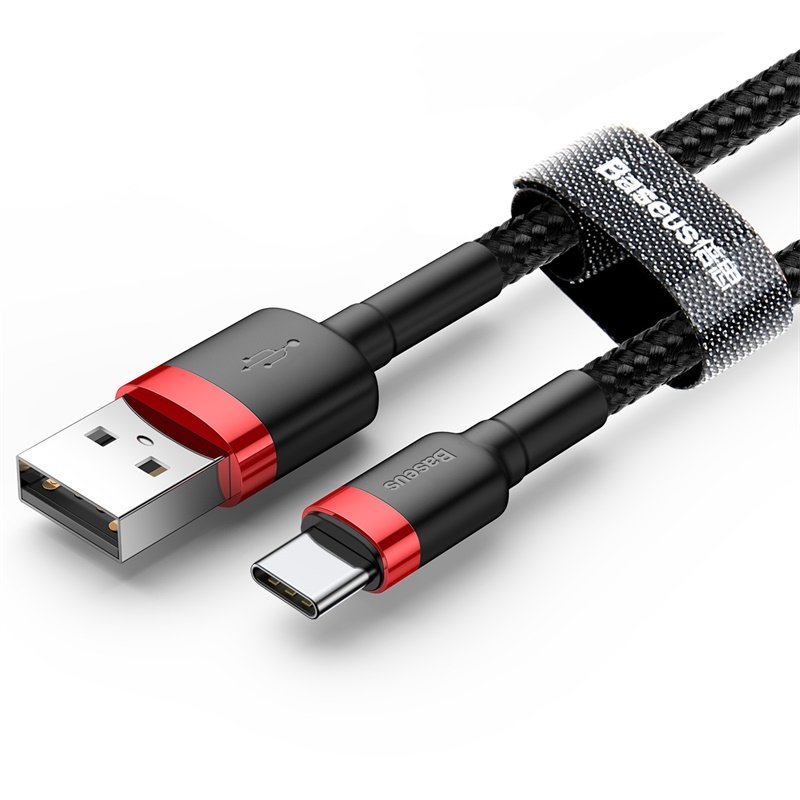 usb c baseus cafule cable 0 5 m red and black catklf a91 3