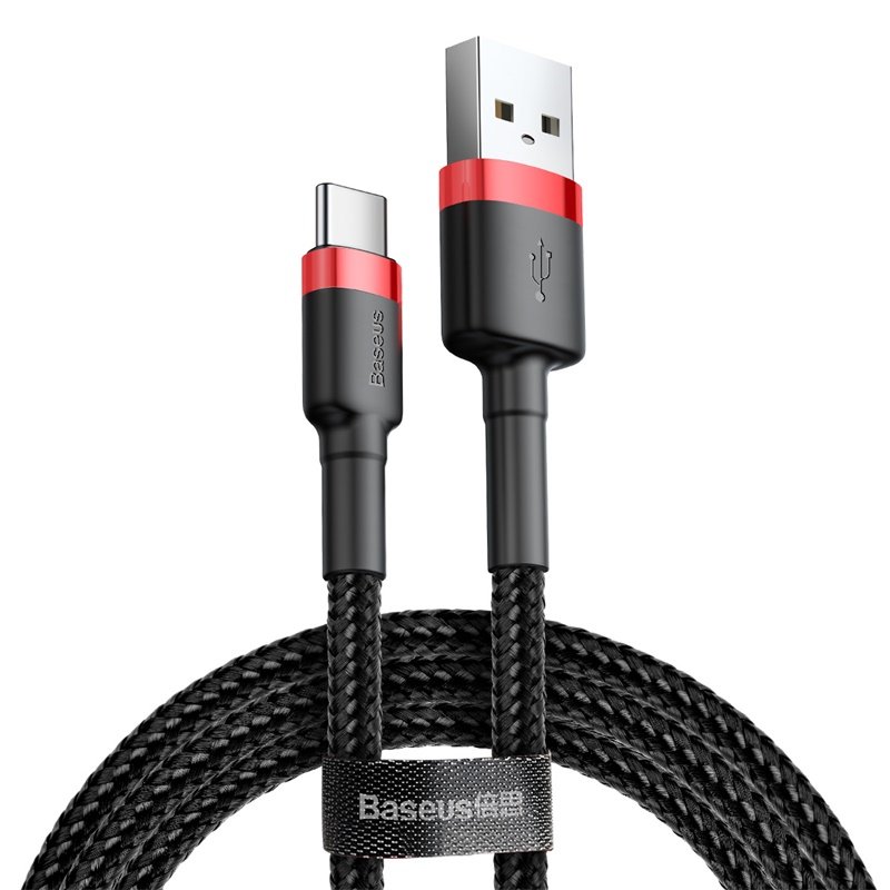 usb c baseus cafule cable 0 5 m red and black catklf a91 5