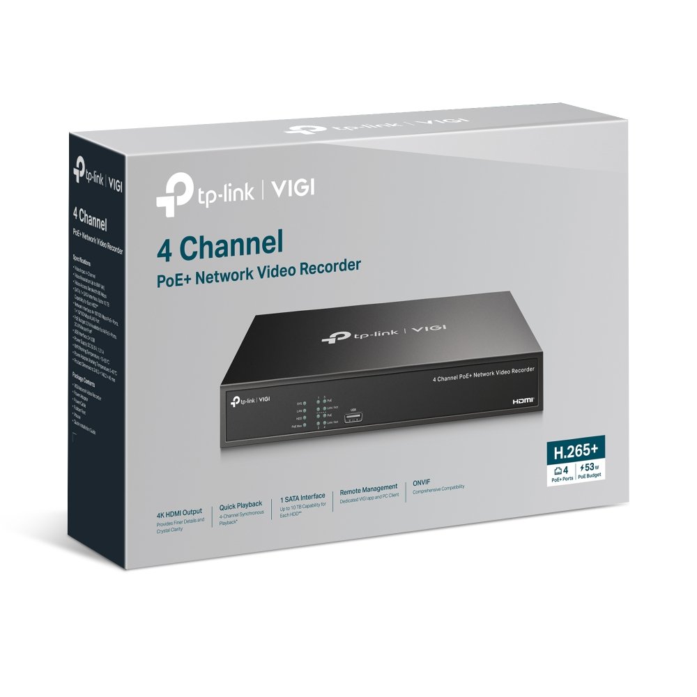 vigi 4 channel poe network video recorder vigi nvr1004h 4p 2