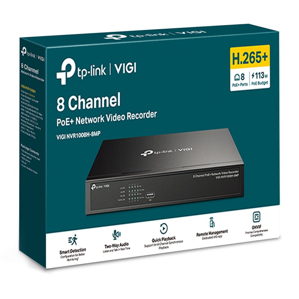 vigi 8 channel poe network video recorder vigi nvr1008h 8mp 6