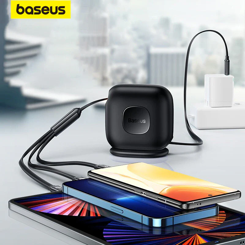 baseus cable 3 in 1 type c to usb c lightning micro 100w 1 7m black caqy000001 3