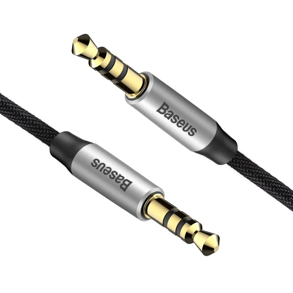 baseus cable audio male to male 1m silver black cam30 bs1 7