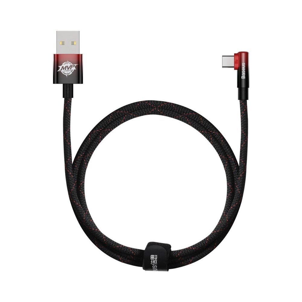 baseus cable de donnees mvp 2 type c coude 100w 1m rouge noir cavp000420 6